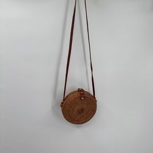 Crossbody Bag Round Woven Rattan Straw Purse Bohemian Summer Beach Small